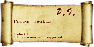 Peszer Ivetta névjegykártya